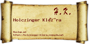 Holczinger Klára névjegykártya