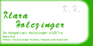 klara holczinger business card